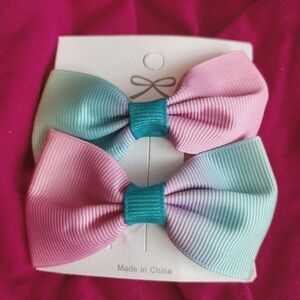 Pastel Pink and Mint Hair Bows